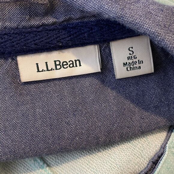 L.L. Bean Mint Green Quarter Button Lightweight Pullover Sweatshirt Sweater Sz S - Picture 5 of 7